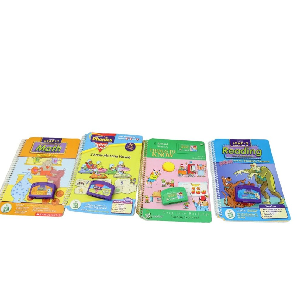 Leapfrog LeapPad Activity Game Book Lot Math Phonics Reading 89655 Things Know